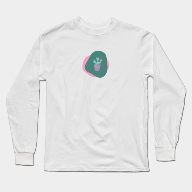 Cute little cartoon cactus. Long Sleeve T-Shirt by Spindriftdesigns